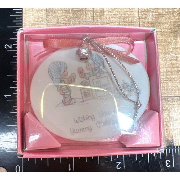 Precious Moments Porcelain Christmas Ornament "Wishing You A Yummy Christmas" - Picture 3 of 3